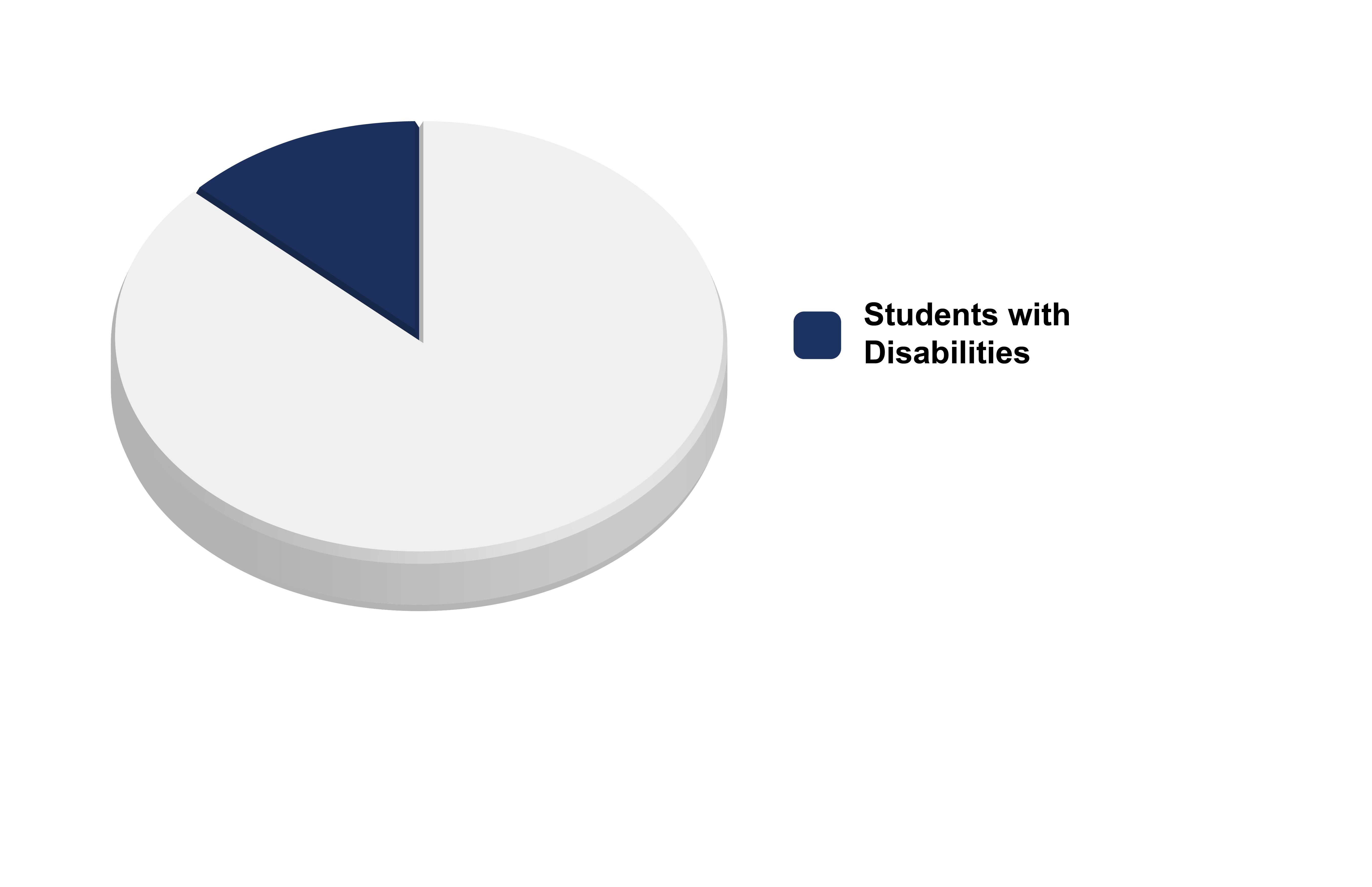 Pie chart showing the percentage of district students with disabilities