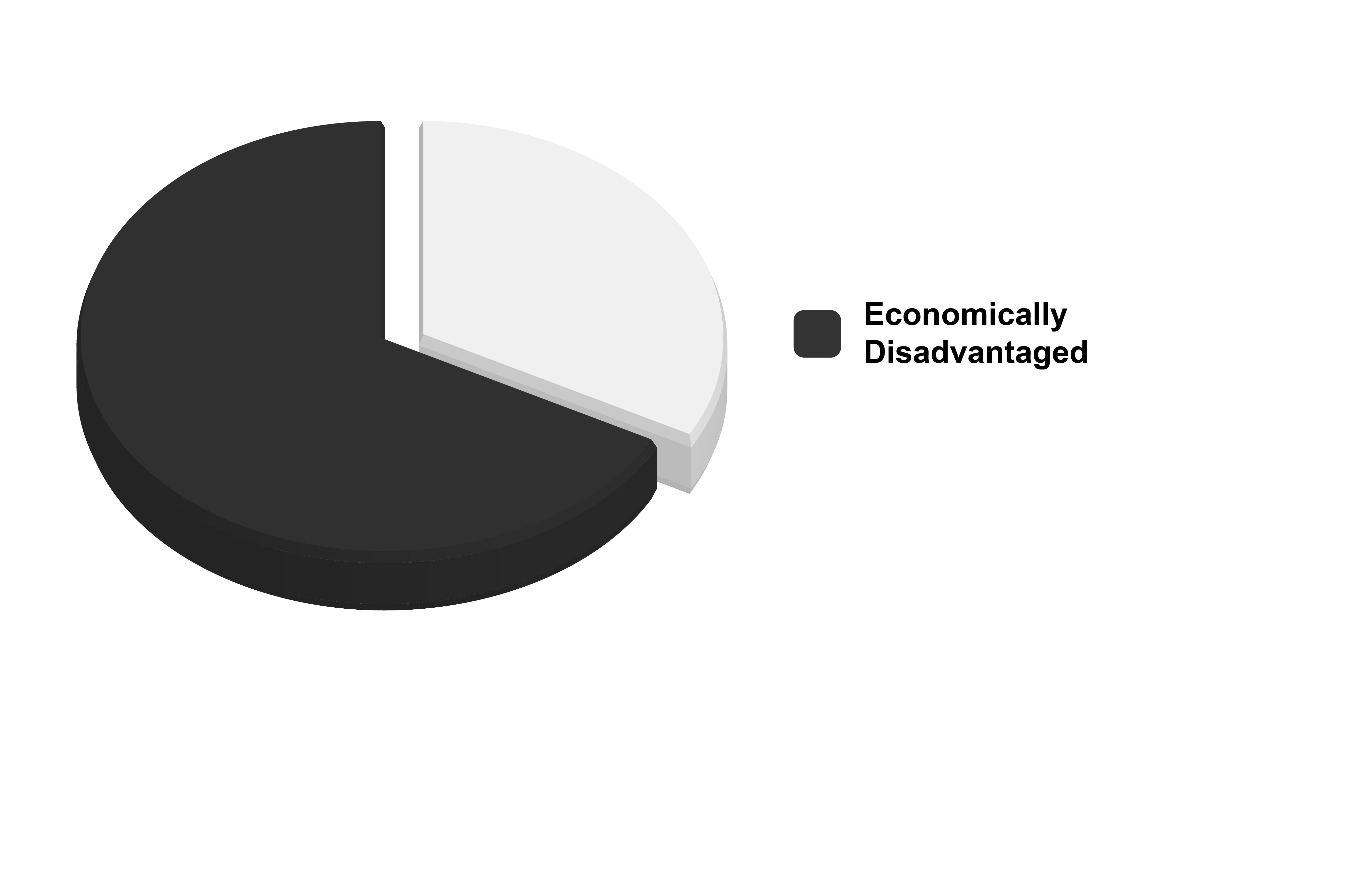 Pie chart showing the percentage of economically disadvantaged district students