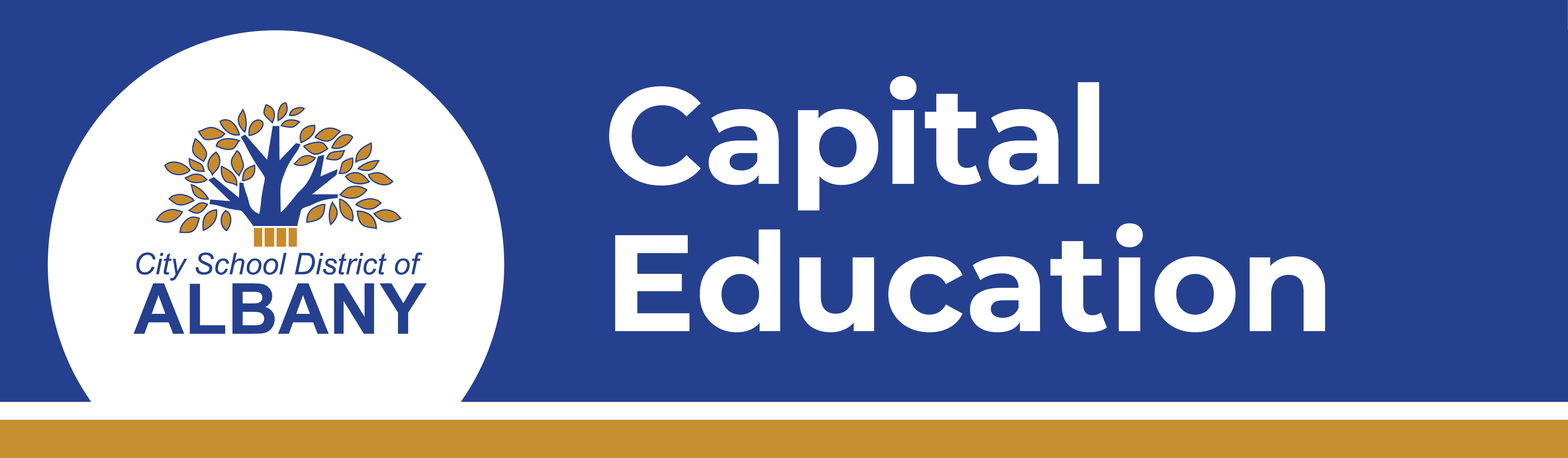 Banner that reads "Capital Education" with the district logo