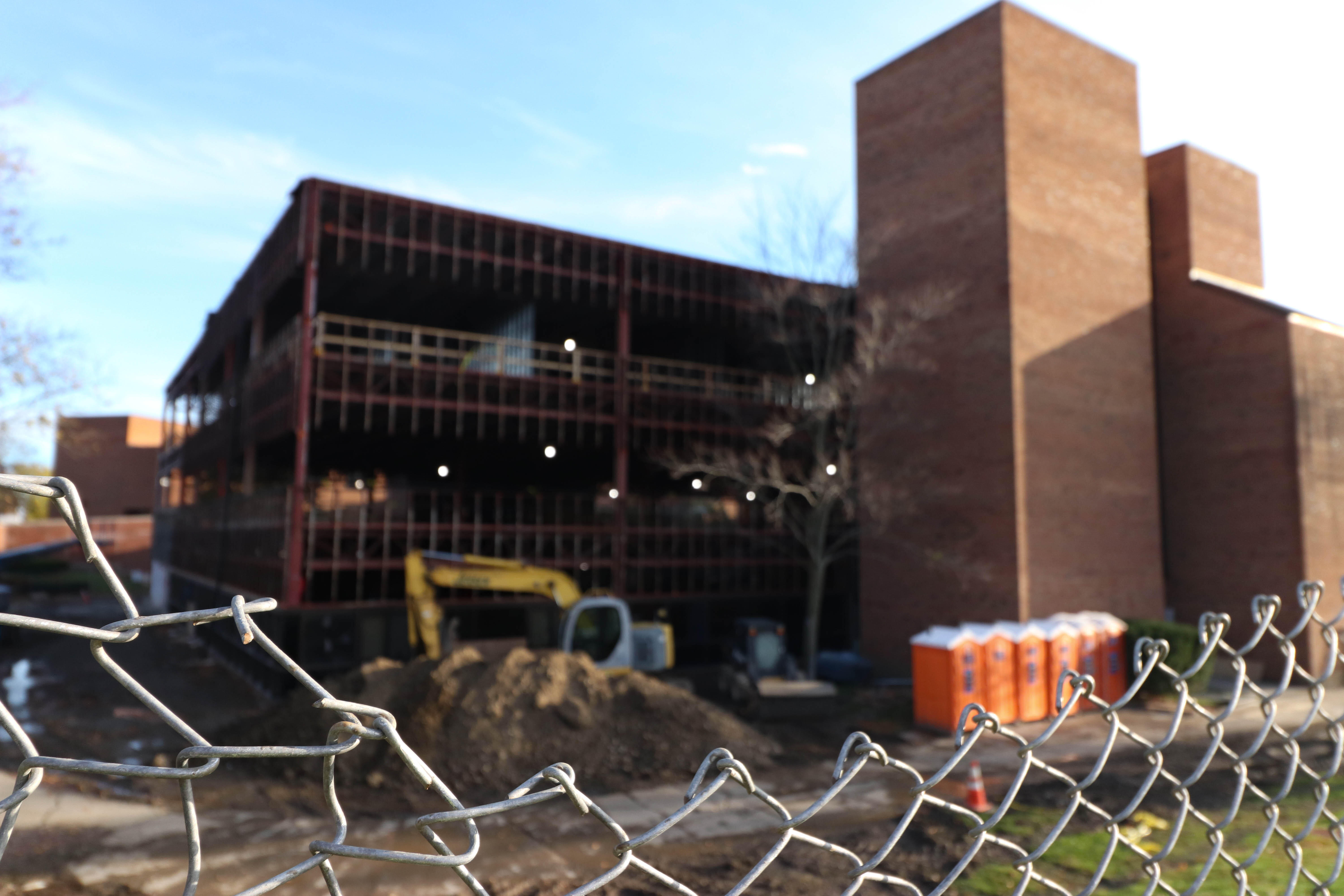 Photo of the section of Albany High where the renovations meet the existing building.