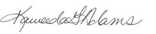 Signature of Superintendent Kaweeda G. Adams